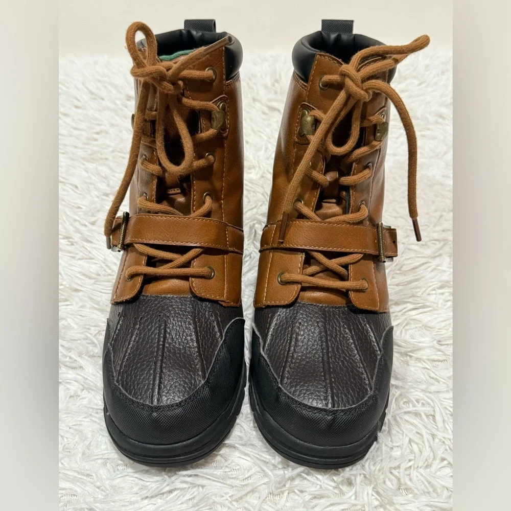 Polo Ralph Lauren Men's Brown and Black Rain Boots Size 7